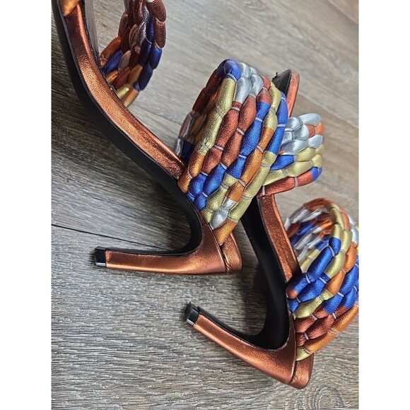 Dries Van Noten WOVEN METALLIC MULES in Rust 36 US 6 Heels - Picture 8 of 16